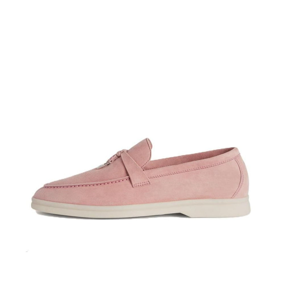 Loro Piana pink Suede Summer Charms Walk