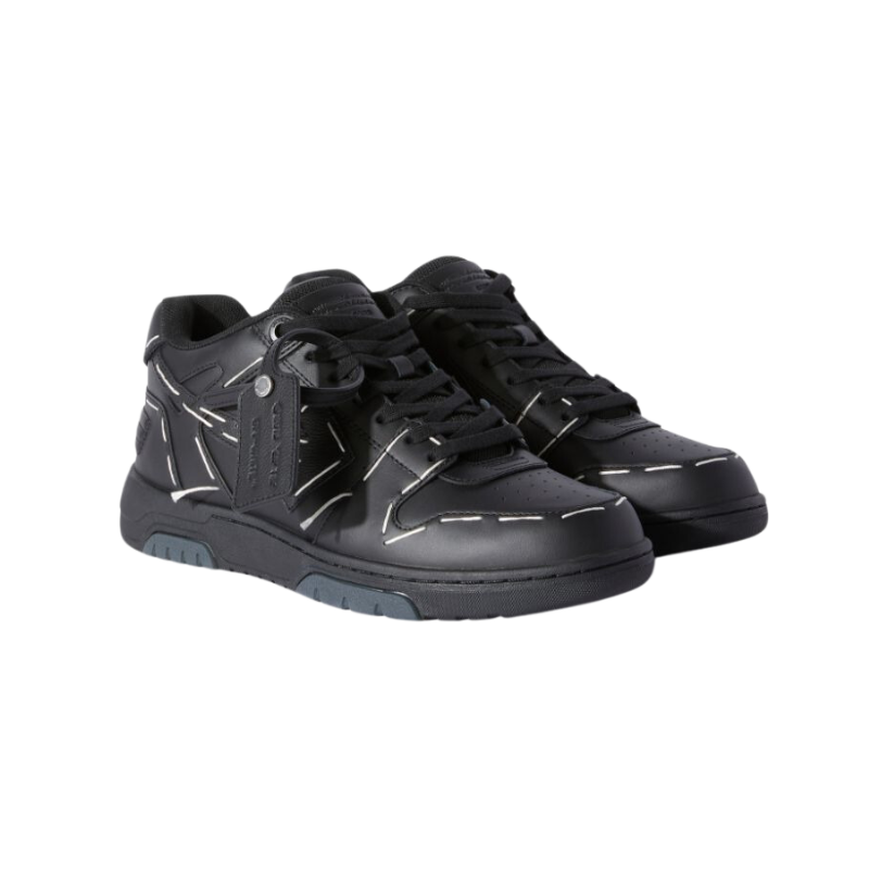 OFF-WHITE Out Of Office OOO low Tops Sartorial Stitching Black Black