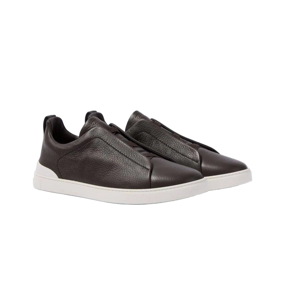 Brown Zegna Triple Stitch low-top sneakers