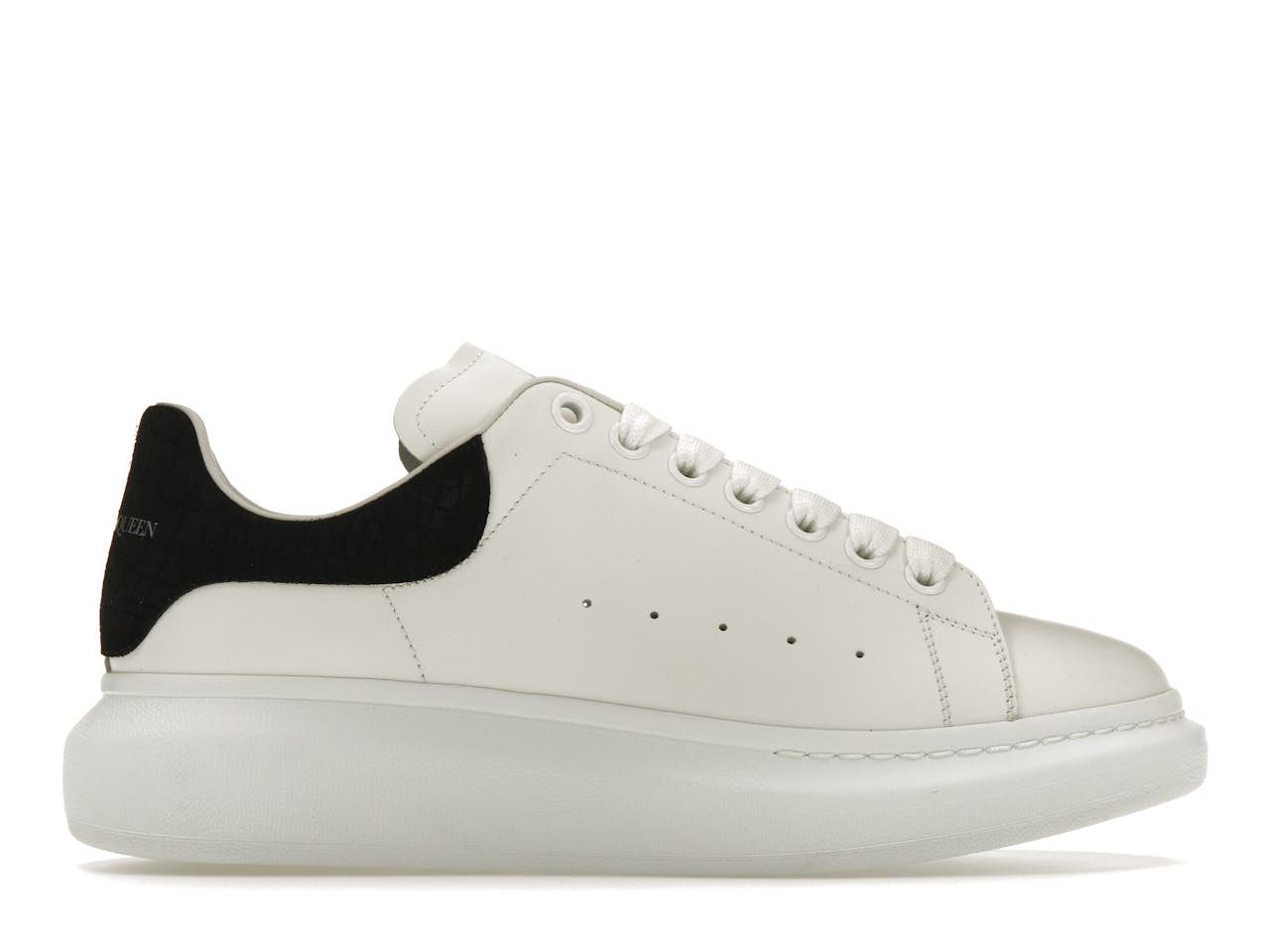Alexander McQueen Oversized Black Embossed Suede Croco