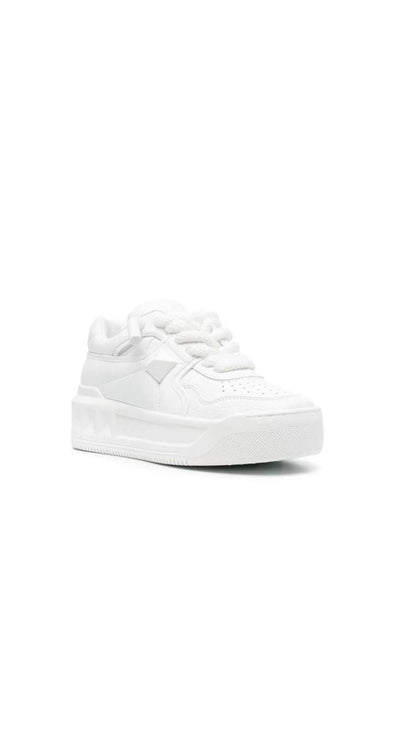 Valentino Garavani One Stud XL Leather Sneakers - White