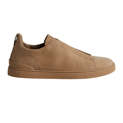 ZEGNA BEIGE TRIPLE STITCH™ SECONDSKIN SNEAKERS