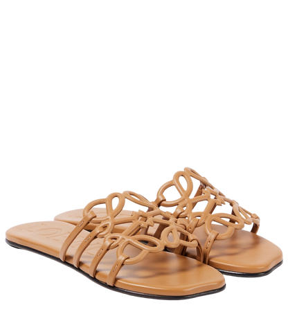 LOEWE
Petal Anagram leather slides
