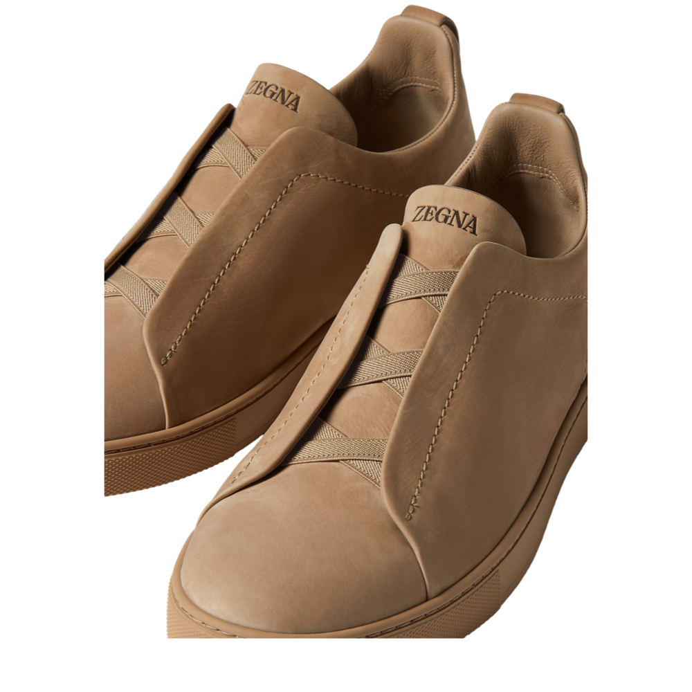 ZEGNA BEIGE TRIPLE STITCH™ SECONDSKIN SNEAKERS