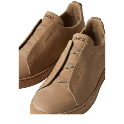 ZEGNA BEIGE TRIPLE STITCH™ SECONDSKIN SNEAKERS