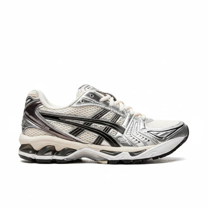 asics gel kayano 14 cream black metallic plum