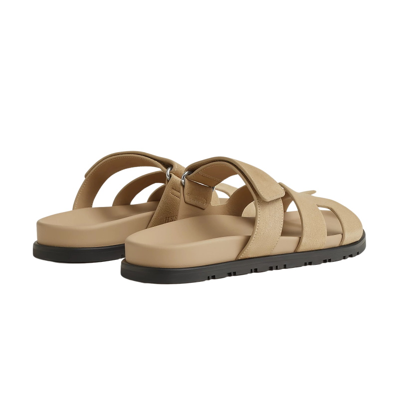 Hermes Chypre Sandal Beige Suede