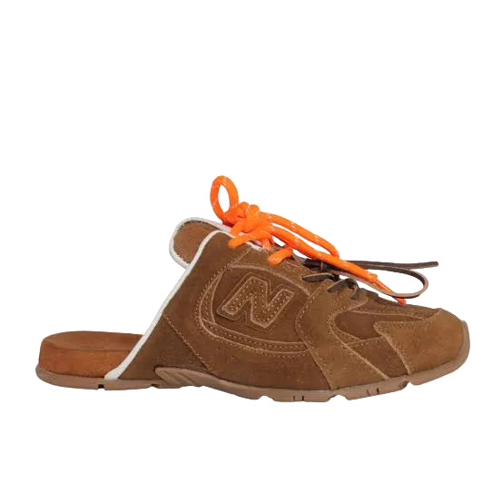 Miu Miu New Balance X 530 Sl Deco Calf Leather Mules in White