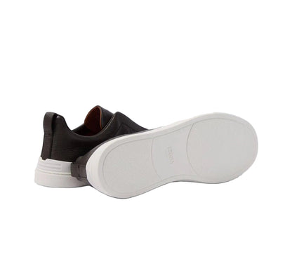 Brown Zegna Triple Stitch low-top sneakers
