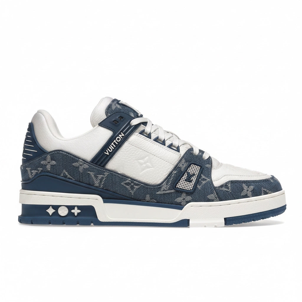 Louis Vuitton LV Trainer Monogram Denim White Blue