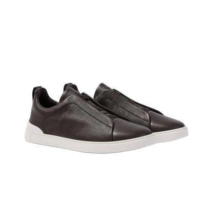 Brown Zegna Triple Stitch low-top sneakers
