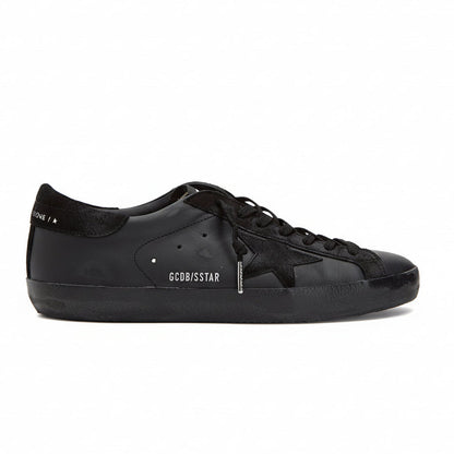 Golden Goose Men's Super-Star in black nappa with black suede star and heel tab